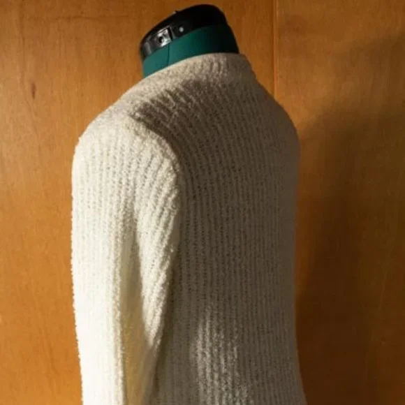 Goudchaux Maison Blanche ? Cream Boucle Knitted Cardigan Sweater womens M/L - Picture 7 of 13